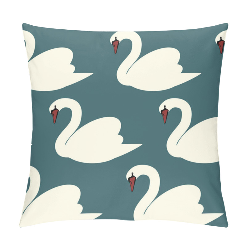 Personality  White Swans Seamless Vector Pattern Pillow Covers