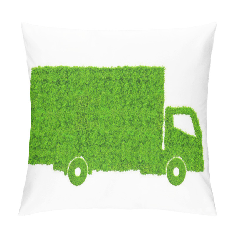 Personality  Green Truck Isolated On White Background.  Pillow Covers