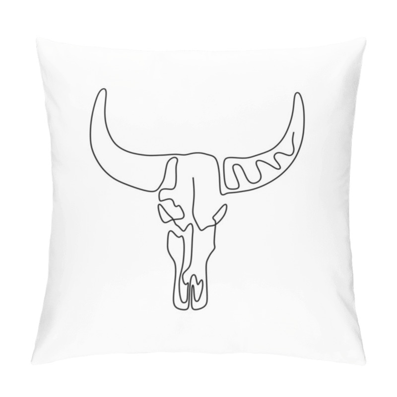 Personality  Bison One Line Drawing Minimalist Design Pillow Covers