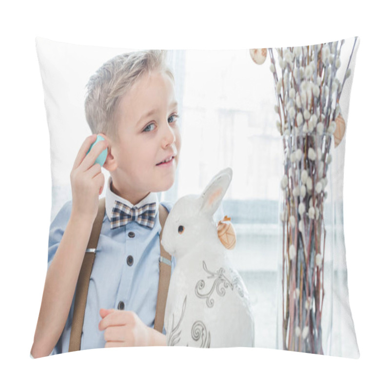 Personality  Boy With Easter Bunny   Pillow Covers