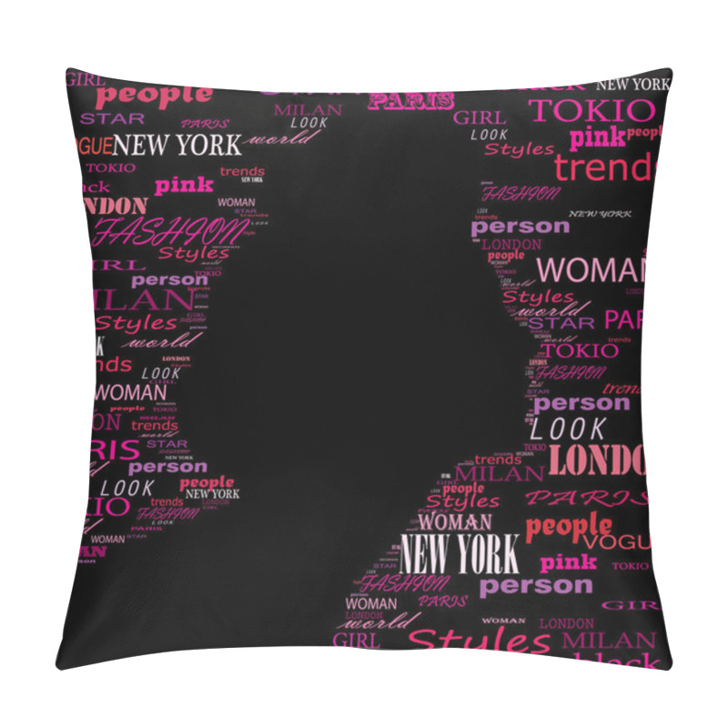 Personality  FASHION. Word Collage On Black Background. Illustration With Different Association Terms. Pillow Covers