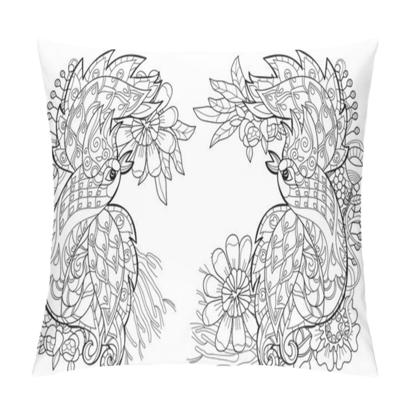 Personality  Vector Illustration Of The Firebird. Peacock Pillow Covers