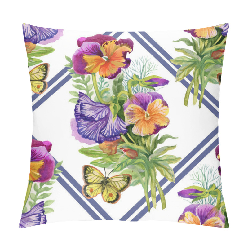 Personality  Pansies With Butterflies Pillow Covers