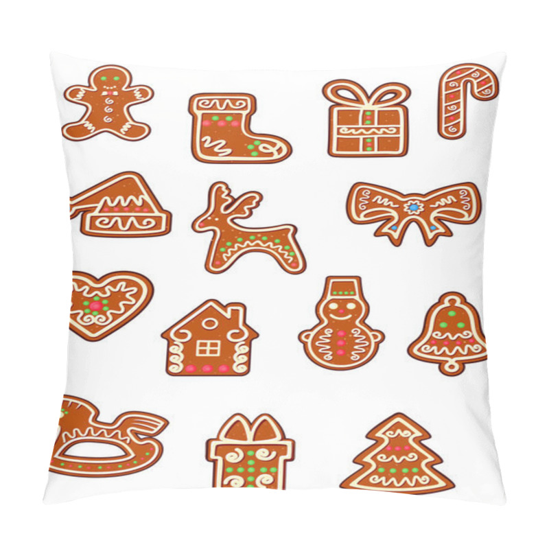 Personality  Brown Christmas Gingerbreads And Cookies Pillow Covers