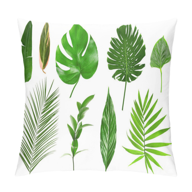 Personality  Tropical Leaves On White   Pillow Covers