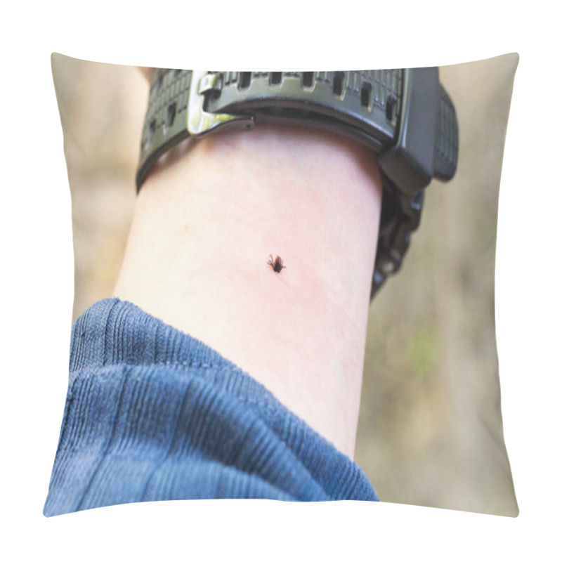 Personality  The Tick Bites His Hand. Mite Under The Skin. The Hand Of Man. Tick In The Forest. Pillow Covers