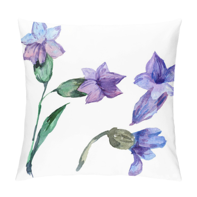 Personality  Purple Lavender Flowers. Wild Spring Wildflowers Isolated On White. Hand Drawn Lavender Flowers In Aquarelle. Watercolor Background Illustration. Pillow Covers