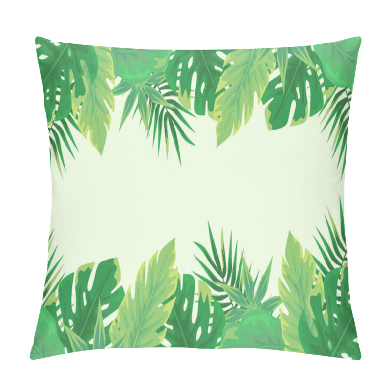 Personality  Flat Tropical Leaves Background Vector Design Illustration Pillow Covers