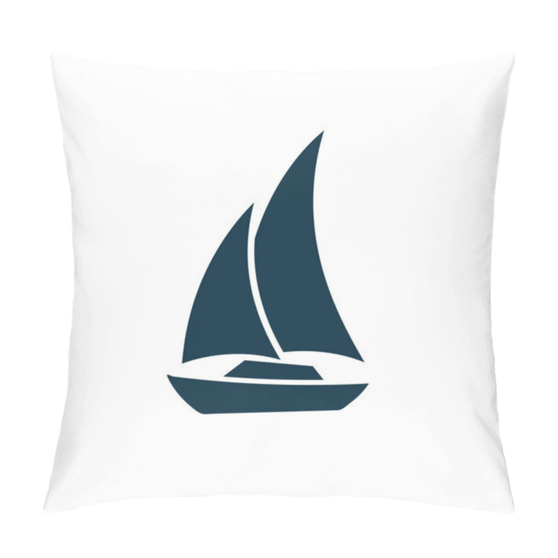 Personality  Boat Flat Icon, Vector Illustration  Pillow Covers