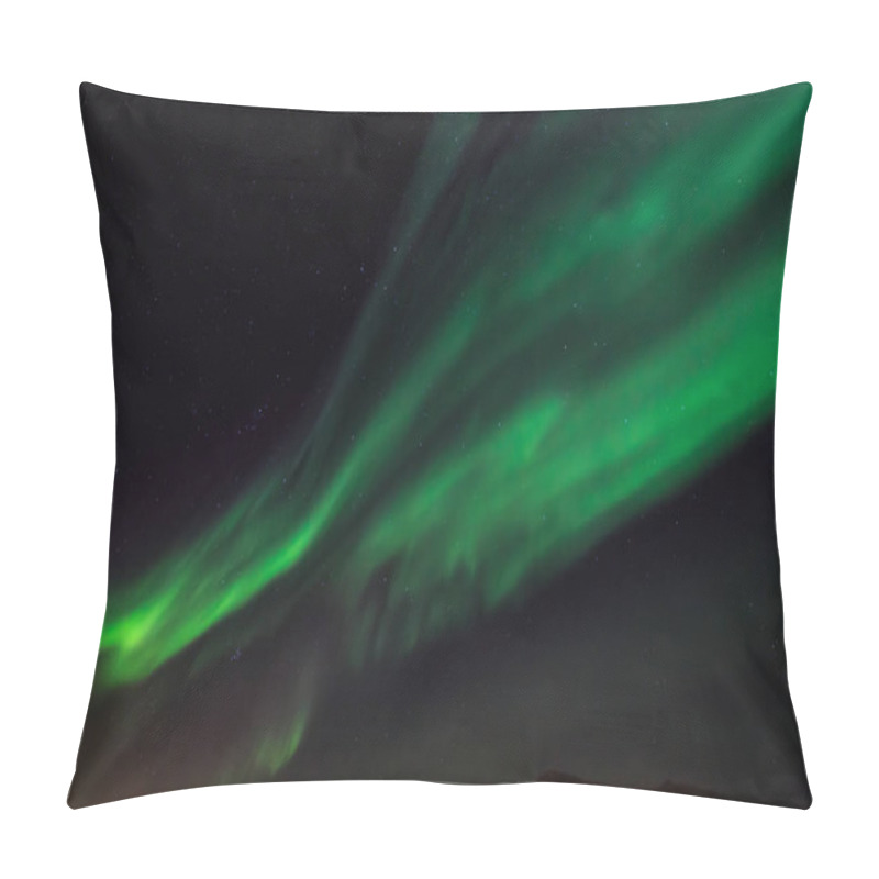 Personality  Green Northern Lights And A Stirlight Sky  Over Nuuk City, Green Pillow Covers