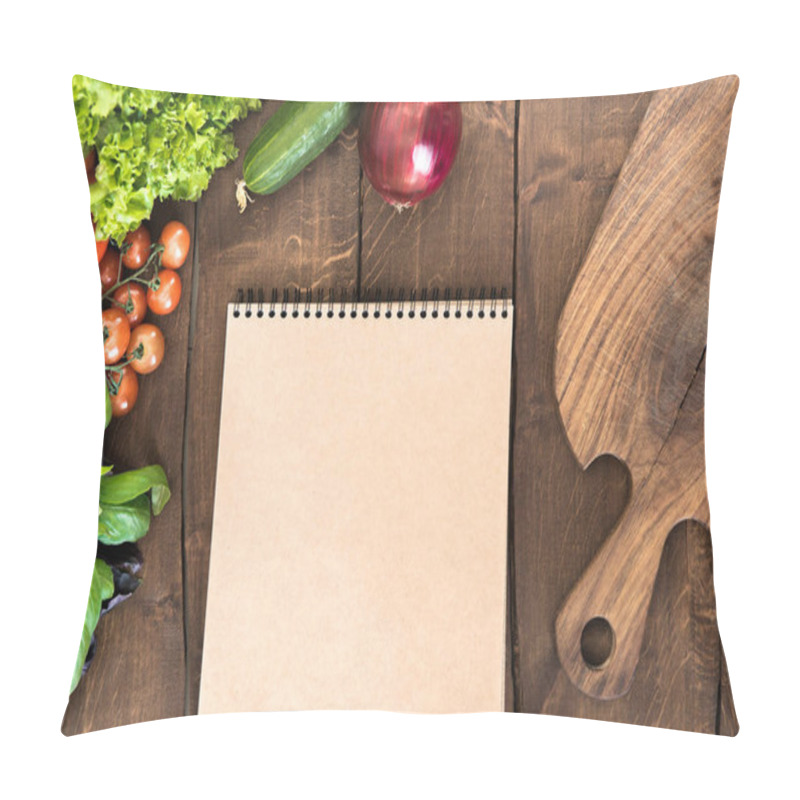 Personality  Notepad With Raw Vegetables On Table Pillow Covers