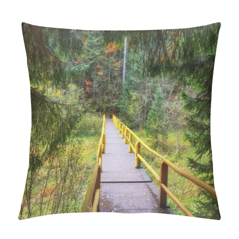 Personality  Autumn Landscape - Wooden Bridge In The Autumn Park Pillow Covers