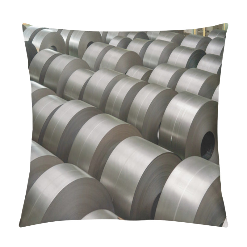 Personality  Cold Rolled Steel Coil At Storage Area In Steel Industry Plant. Pillow Covers