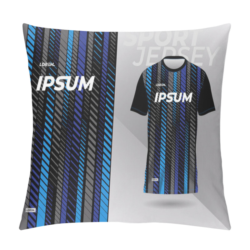 Personality  Blue Black Shirt Sport Jersey Mockup Template Design For Soccer, Football, Racing, Gaming, Motocross, Cycling, And Running Pillow Covers