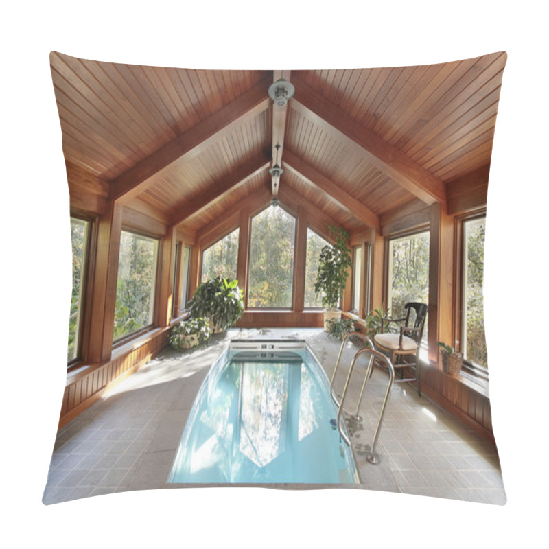 Personality  Swimming Pool In Luxury Home Pillow Covers