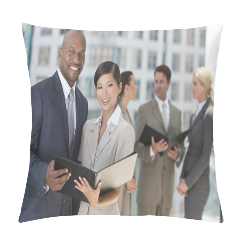 Personality  Interracial Men & Women City Business Team Pillow Covers