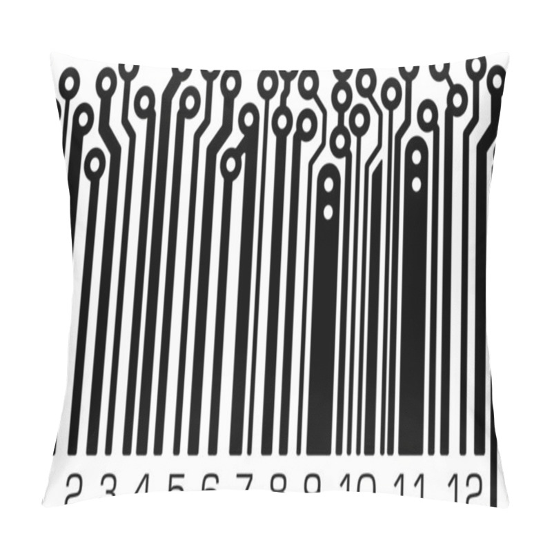 Personality  Bar Code In PCB-layout Style. Pillow Covers