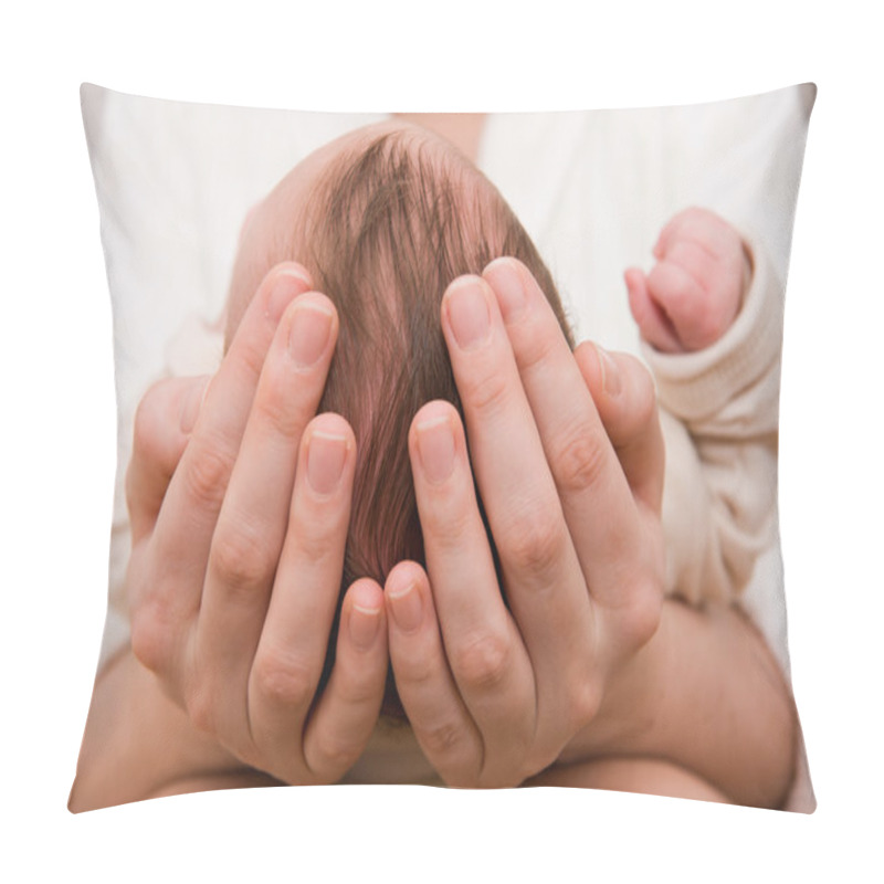 Personality  Mother Holding Her Newborn Son Pillow Covers