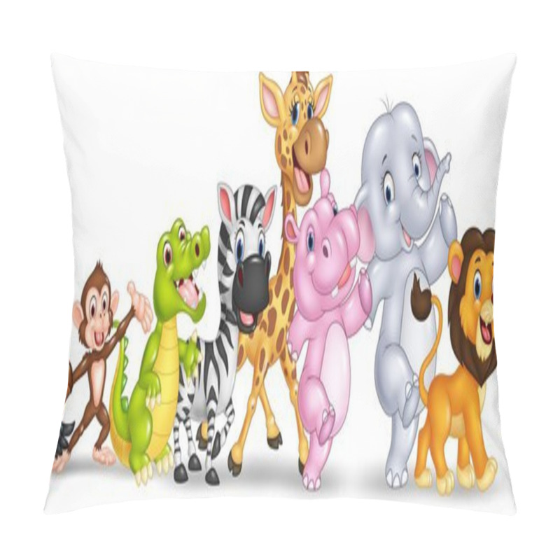 Personality  Happy Animal Africa Isolated On White Background Pillow Covers