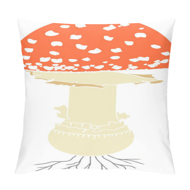 Personality   Fly Agaric (Amanita Muscaria) Mushroom Isolated On White Background Pillow Covers