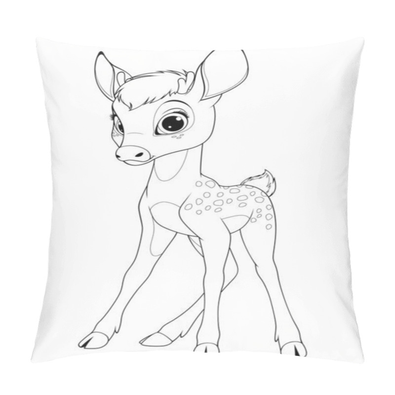 Personality  Vector Illustration, Funny Cute Baby Deer, Cute Smiling Pillow Covers