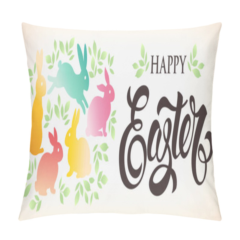 Personality  Easter Banny With Floral Ornaments. Happy Easter Greeting Banny.  Pillow Covers