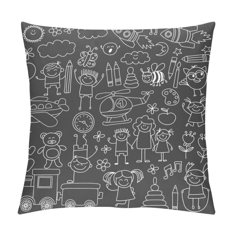 Personality  Vector Set Of Kindergarten Images Pillow Covers