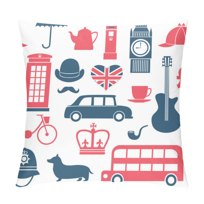 Personality  British Symbols Seamless Pattern Pillow Covers