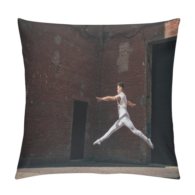 Personality  Young Ballet Dancer In Jump On City Street   Pillow Covers