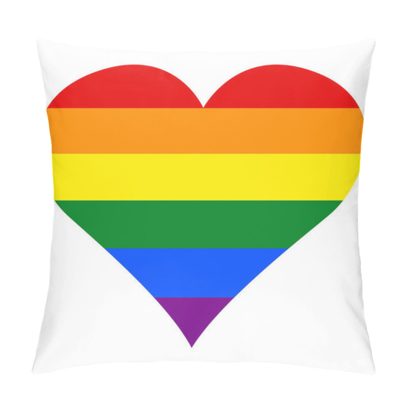 Personality  LGBT (Lesbian Gay Bisexual And Transgender) Pride Flag Rainbow Heart In Vector Illustration. Pillow Covers