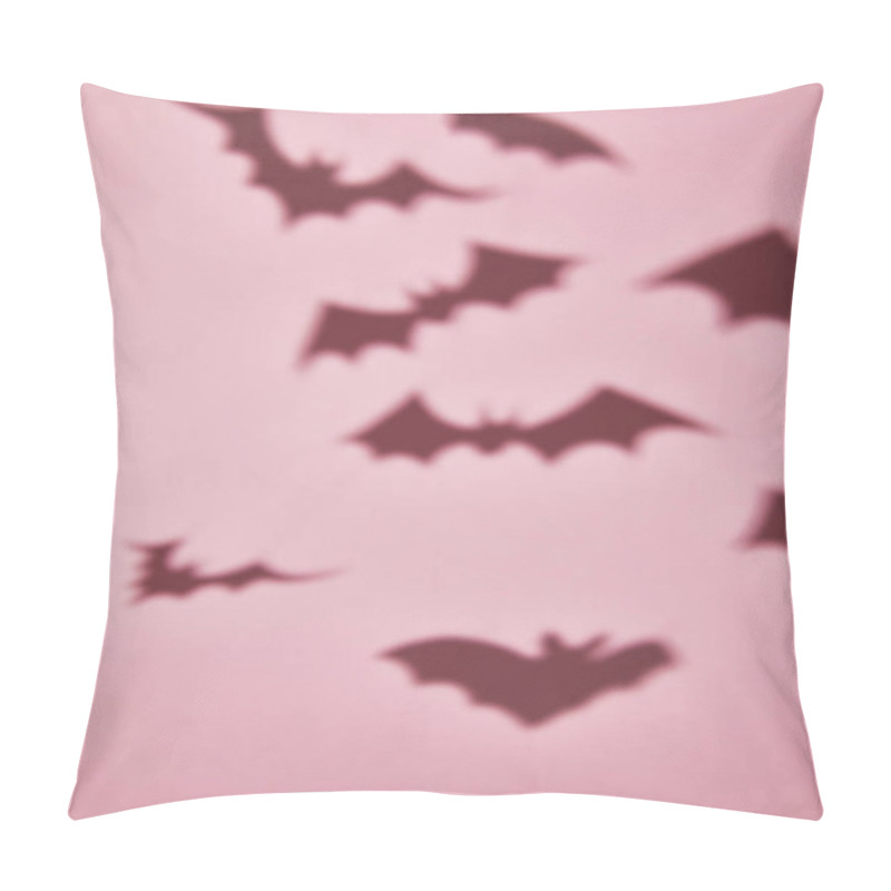 Personality  Shadow Of Flying Bats On Pink Background, Halloween Decoration Pillow Covers