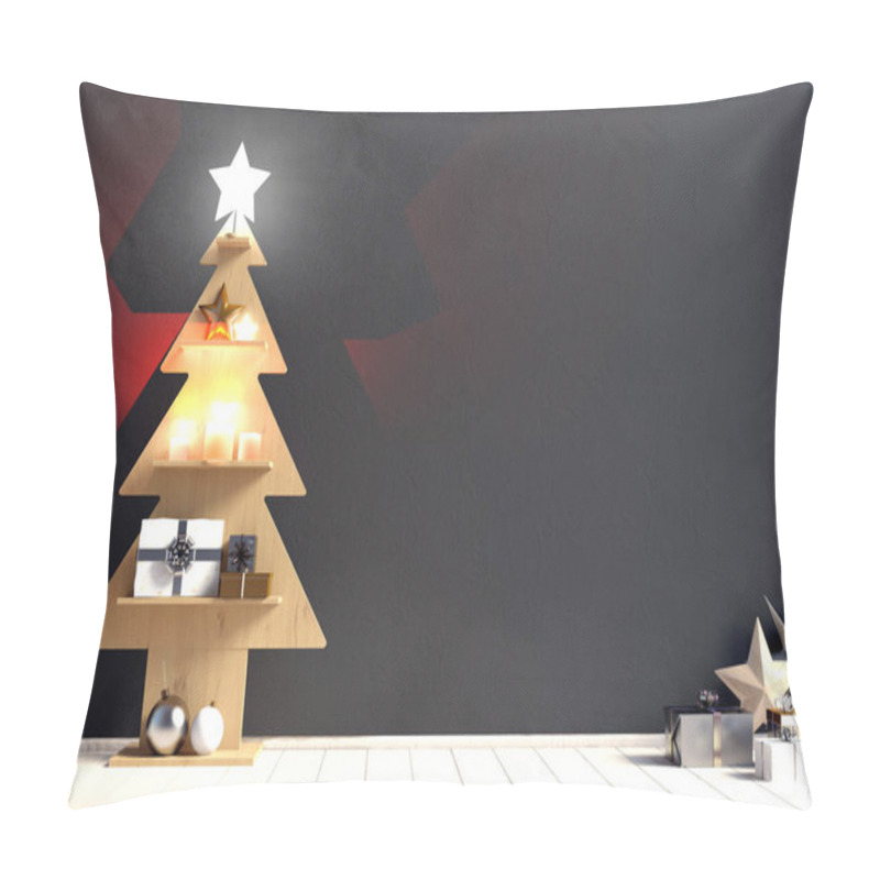 Personality  Modern Minimalistic Christmas Interior, Scandinavian Style. 3D I Pillow Covers