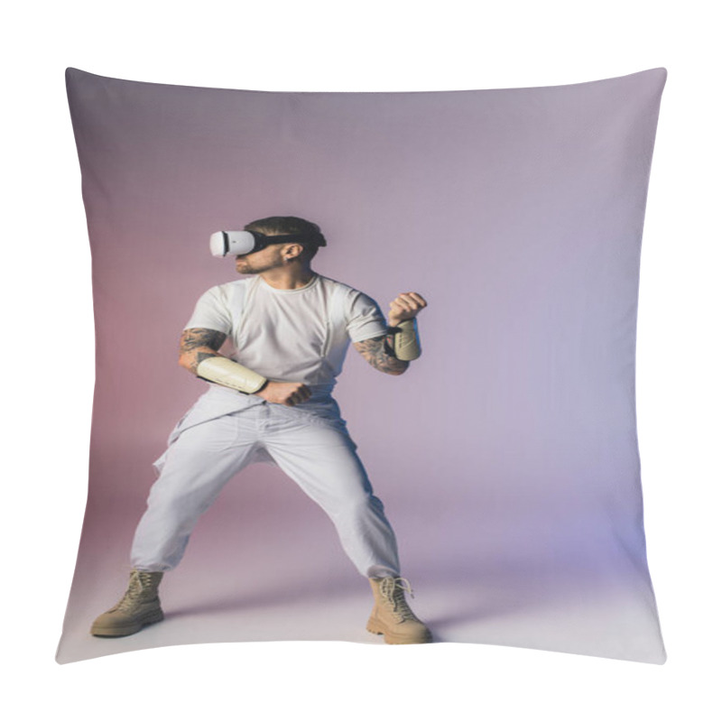 Personality  A Man In A Baseball Uniform Confidently Grips A Baseball Bat, Ready To Take A Powerful Swing In A Studio Setting. Pillow Covers