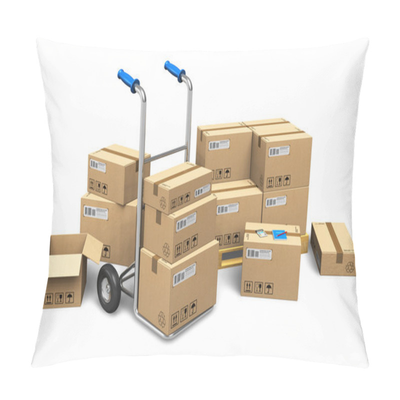 Personality  Cardboard Boxes And Hand Truck Pillow Covers