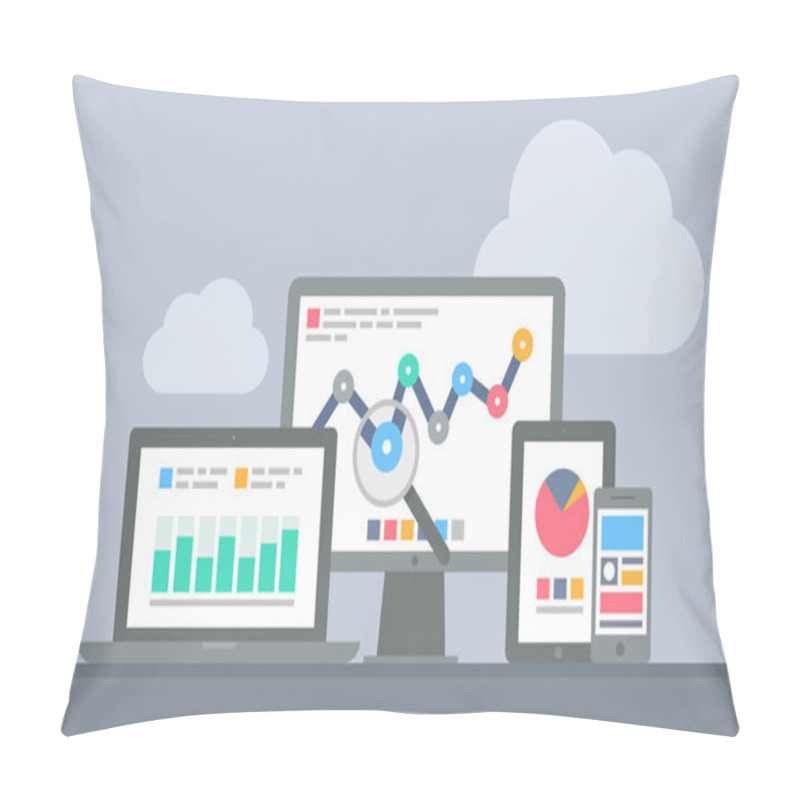 Personality  Website And Mobile Analytics Concept Pillow Covers