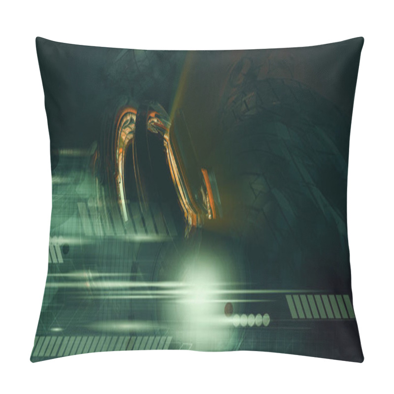 Personality  3d Illustartion Of Abstract Technology Communication Concept. Graphic Abstract Background Pillow Covers