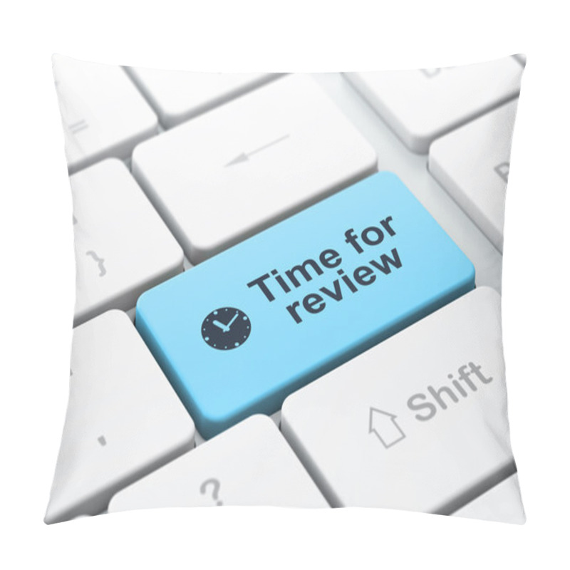 Personality  Timeline Concept: Clock And Time For Review On Computer Keyboard Pillow Covers