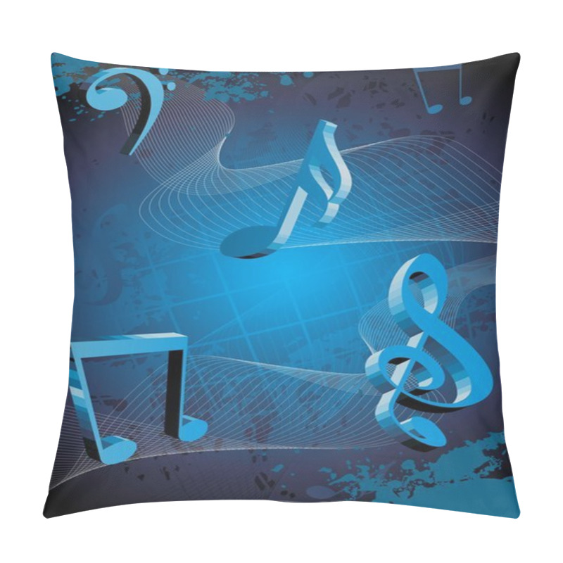 Personality  Dirty Background With Musical Notes Pillow Covers