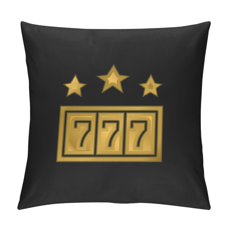 Personality  777 Gold Plated Metalic Icon Or Logo Vector Pillow Covers