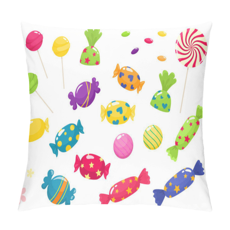 Personality  Set Of Bright Sweets. Vector Isolates In Cartoon Style On A White Background. Pillow Covers