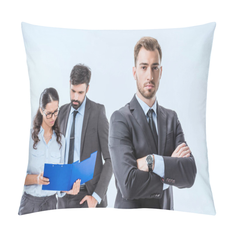 Personality  Businessman With Colleagues During Work Pillow Covers