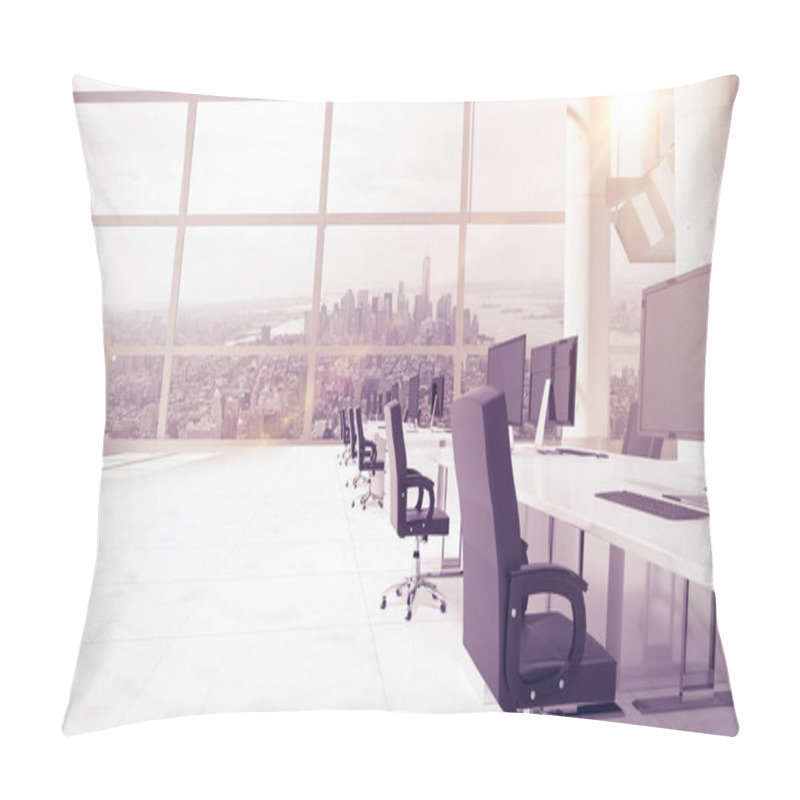 Personality  3d Office Furniture Against Windows  Pillow Covers