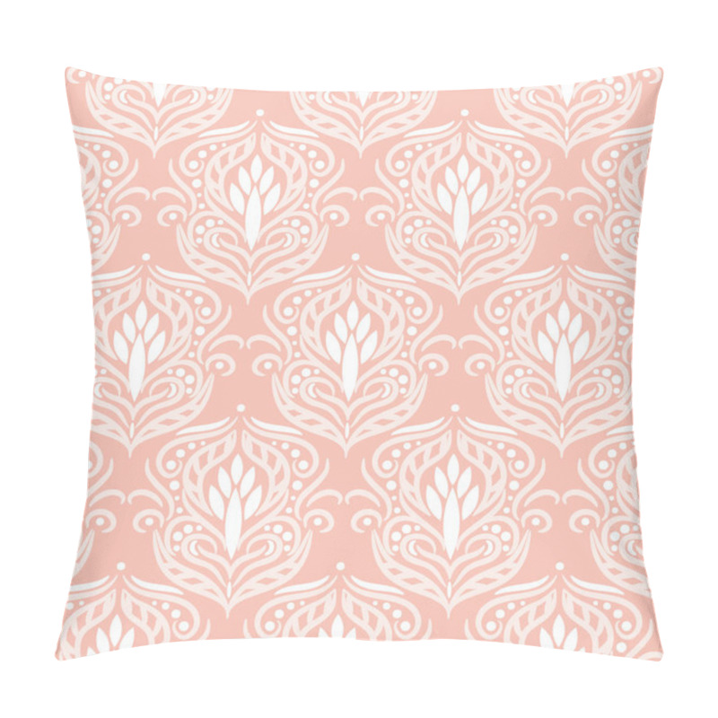 Personality  Floral Damask Pink Seamless Vector Pattern. Pillow Covers