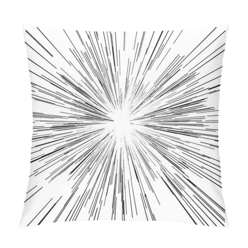 Personality  Illustration Vector Abstract Radial Speed Motion Black Lines ,st Pillow Covers