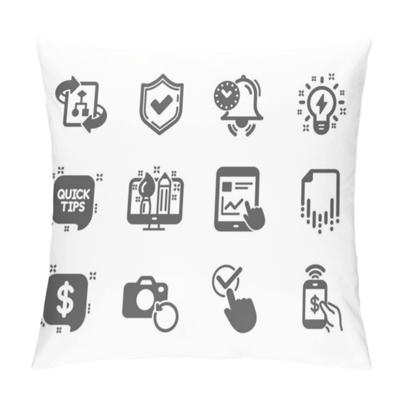 Personality  Set Of Education Icons, Such As Time Management, Phone Payment, Recovery File. Vector Pillow Covers