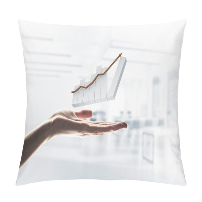 Personality  Concept Of Financial Growth And Progress By Increasing Arrow In  Pillow Covers