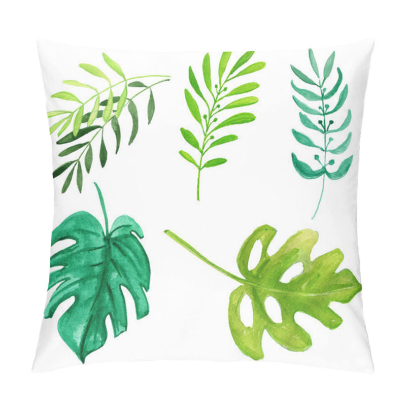 Personality  Green Tropical Leaves Pillow Covers