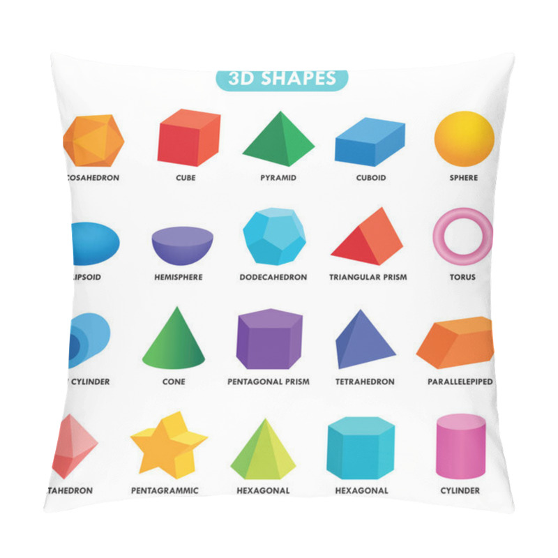 Personality  Set Of 3d Geometric Shapes Pillow Covers