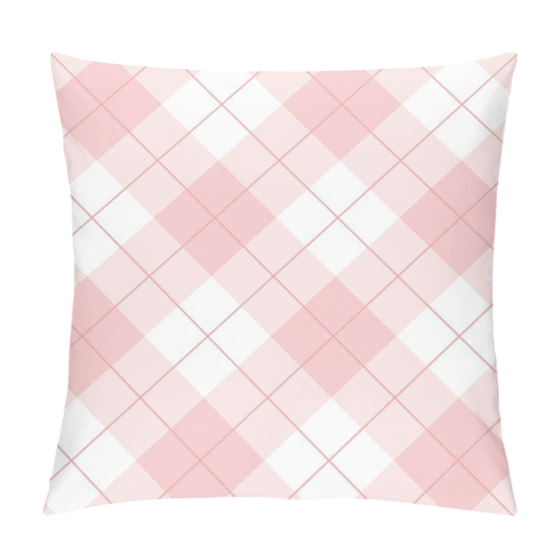 Personality  Seamless Pink And White Background - Checkered  Vector Pattern Or Grid Texture For Web Design, Desktop Wallpaper Or Culinary Blog Website Pillow Covers