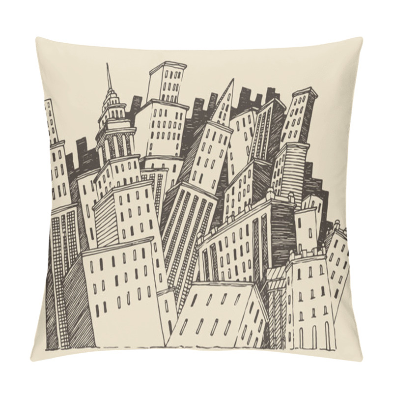 Personality  Hand Drawn Big City Pillow Covers